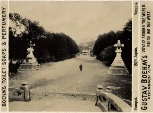 Foto Japan, Tempel, Reklame, Gustav Boehm's Reise um die Welt, Boehm's Toilettenseifen