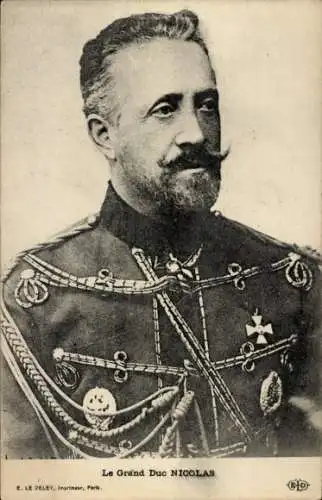 Ak Le Grand Duc Nicolas, Nikolai Nikolajewitsch Romanow, Portrait, Husarenuniform