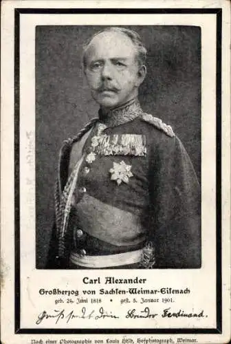 Ak Carl Alexander, Großherzog von Sachsen-Weimar-Eisenach