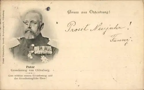 Ak Großherzog Peter von Oldenburg, Portrait