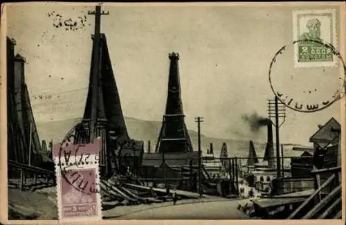 Ak Baku Aserbaidschan, Bohrtürme, Ölfeld