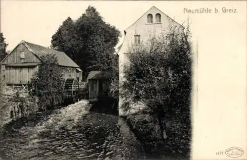 Ak Neumühle an der Elster Greiz in Thüringen, Wassermühle