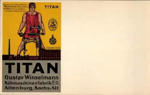 Litho Altenburg in Thüringen, Titan, Gustav Winselmann, Nähmaschinenfabrik