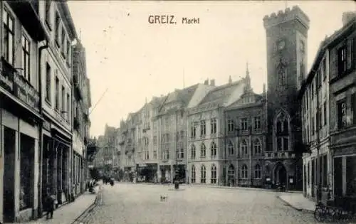 Ak Greiz im Vogtland, Markt