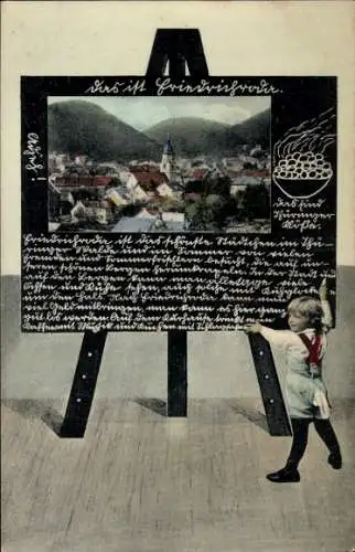 Ak Friedrichroda im Thüringer Wald, Teilansicht, Tafel