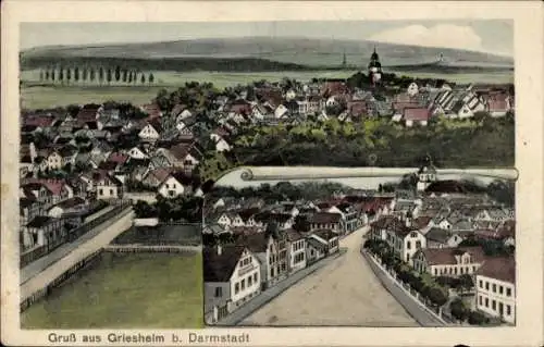 Ak Griesheim bei Darmstadt, Gesamtansicht