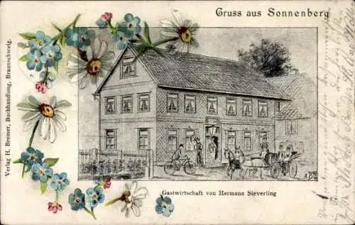 Künstler Litho Sonnenberg Vechelde in Niedersachsen, Gastwirtschaft von Hermann Sieverling