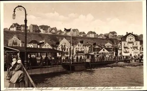 Ak Helgoland, Blick von der Brücke auf Unterland und Oberland