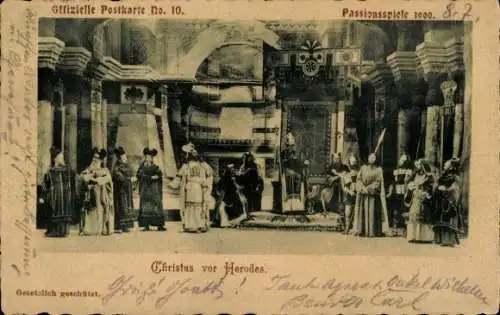 Ak Oberammergau in Oberbayern, Passionsspiele 1900, Christus vor Herodes