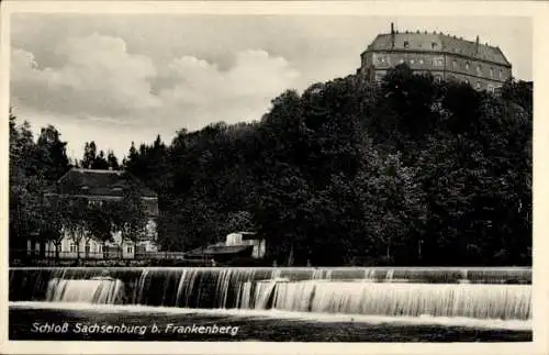 Ak Frankenberg in Sachsen, Schloss Sachsenburg, Gasthof Fischerschänke