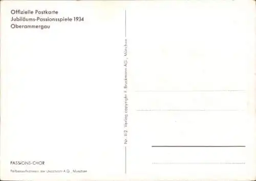 Ak Oberammergau in Oberbayern, Passionsspiele 1934, Passionschor