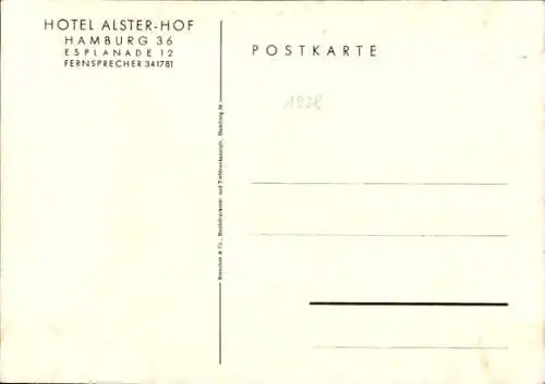 Ak Hamburg Mitte Neustadt, Große Halle im Hotel Alster Hof, Esplanade 12