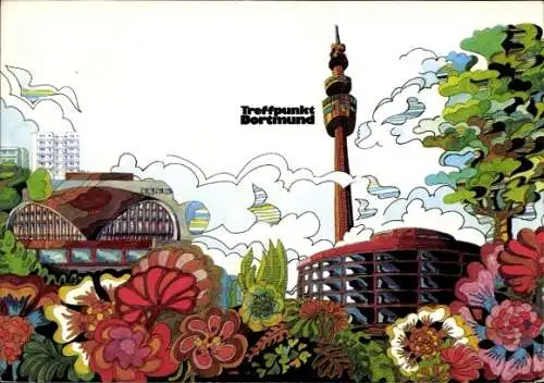 Künstler Ak Dortmund im Ruhrgebiet, Turm, Treffpunkt, 2. AK-Sammler-Treffen 1975