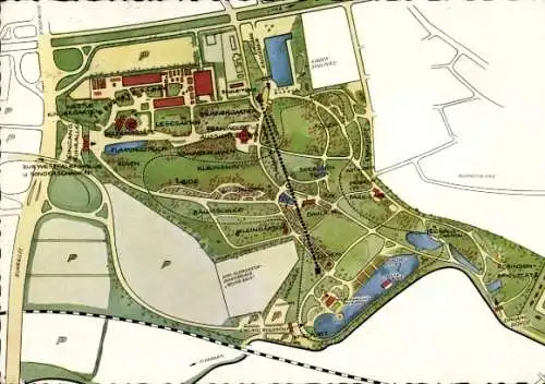 Ak Dortmund im Ruhrgebiet, Bundesgartenschau 1959, Lageplan