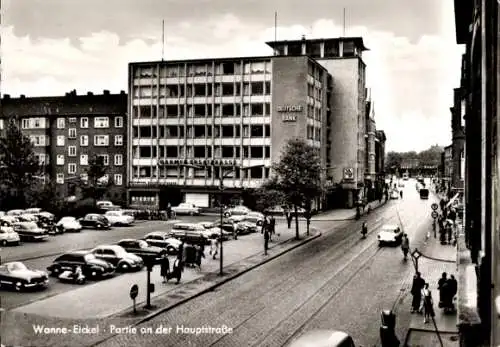 Ak Wanne Eickel Herne im Ruhrgebiet, Hauptstraße, Deutsche Bank