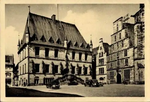 Ak Osnabrück in Niedersachsen, Marktplatz mit Rathaus