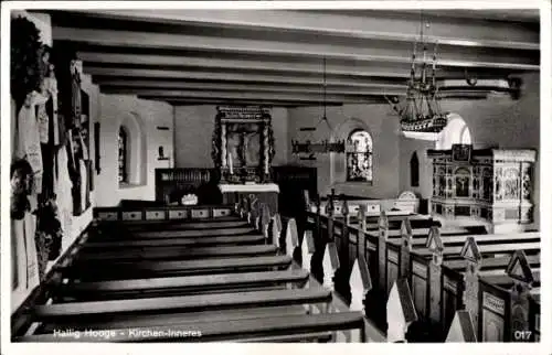 Ak Hallig Hooge, Kirche, Innenansicht, Altar