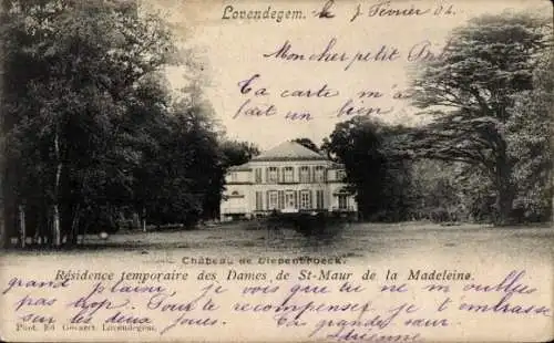 Ak Lovendegem Ostflandern, Chateau de Diepenbroeck, Residence temporaire des Dames de St-Maur