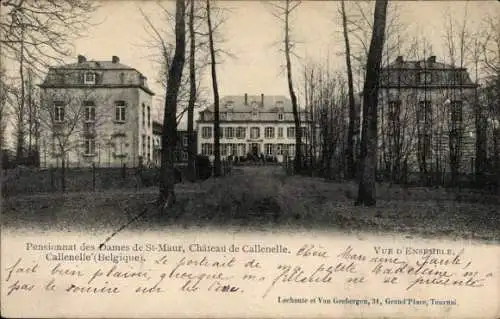 Ak Callenelle Péruwelz Wallonien Hennegau, Pensionnat des Dames de St-Maur, Chateau, Vue d'Ensemble