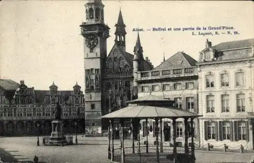 Ak Aalst Alost Ostflandern, Beffroi, Grand'Place, Pavillon