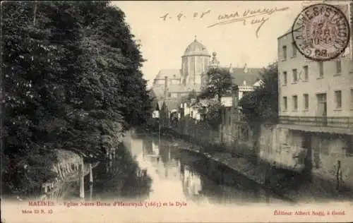 Ak Mechelen Mecheln Malines Flandern Antwerpen, Kirche Notre-Dame d'Hanswyck, la Dyle