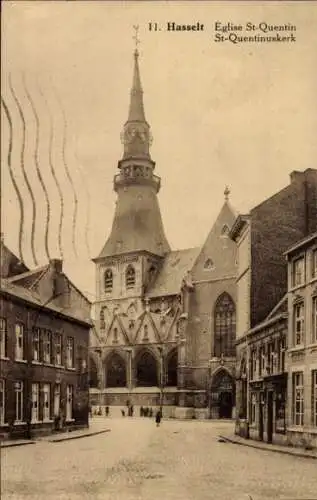 Ak Hasselt Flandern Limburg, Kirche St. Quentin