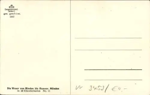 Ak Polle an der Weser, Panorama