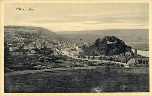 Ak Polle an der Weser, Panorama