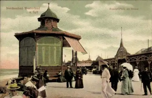 Ak Westerland auf Sylt, Konzert-Platz am Strand