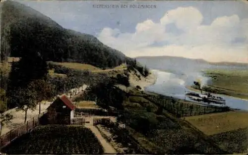 Ak Stahle Höxter an der Weser, Kiekenstein, Panorama, Dampfer