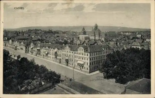 Ak Kassel, Blick über die Stadt hinweg, Straßenpartie, Panorama