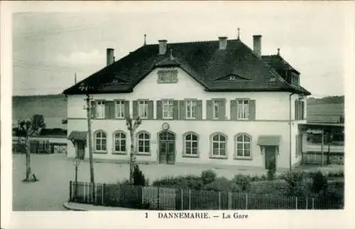 Ak Dannemarie Dammerkirch Elsass Haut Rhin, Bahnhof