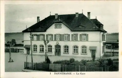 Ak Dannemarie Dammerkirch Elsass Haut Rhin, Bahnhof