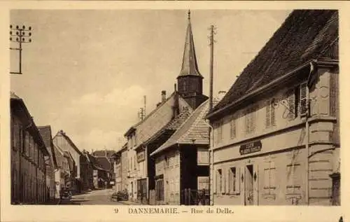 Ak Dannemarie Dammerkirch Elsass Haut Rhin, Rue de Delle