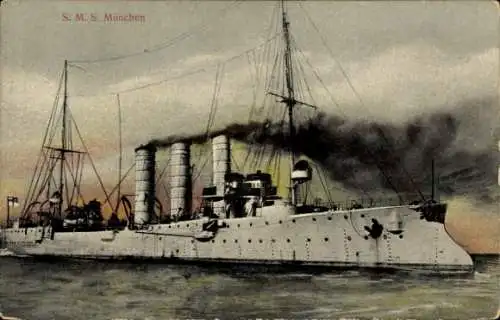 Ak Deutsches Kriegsschiff, SMS München, Kaiserliche Marine