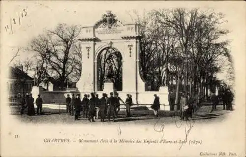 Ak Chartres Eure et Loir, Denkmal zum Gedenken an die Kinder von Eure Loir