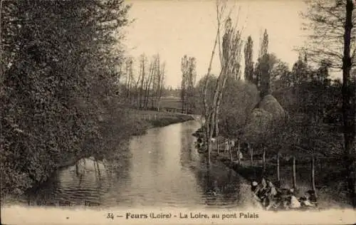 Ak Feurs Loire, Loire an der Palais-Brücke