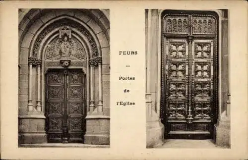 Ak Feurs Loire, Portes de l’Eglise