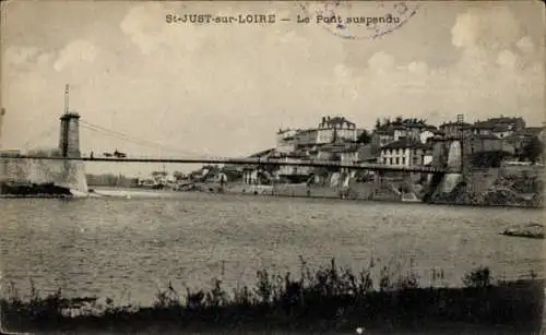Ak Saint Just sur Loire, Hängebrücke