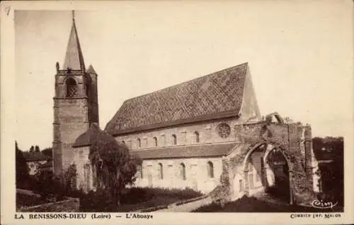 Ak La Bénisson Dieu Loire, Abtei