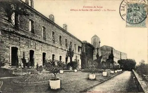 Ak Salies de Béarn Pyrénées Atlantiques, Abtei von Sordes, La Terrasse