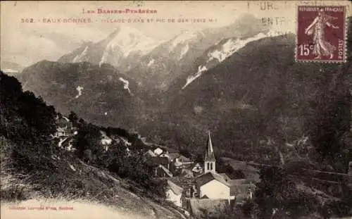 Ak Eaux Bonnes Pyrénées Atlantiques, Dorf Aas, Pic de Ger