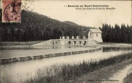 Ak Saint Christophe Charente-Maritime, Wasserauslass des Marseille-Kanals