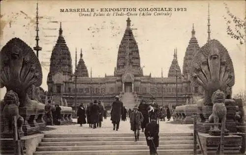 Ak Marseille Bouches du Rhône, Kolonialausstellung 1922, Großer Palast von Indochina