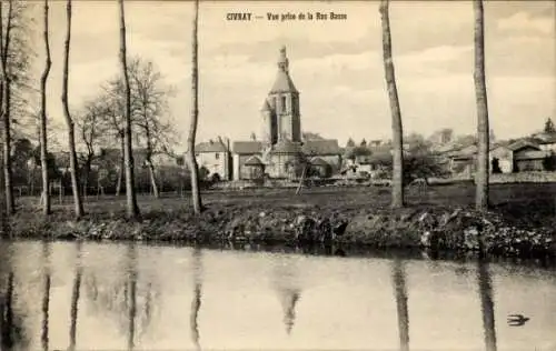 Ak Civray Vienne, Blick von der Rue Basse aus