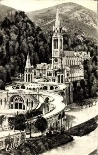 Ak Lourdes Hautes Pyrénées, Basilika, Gave