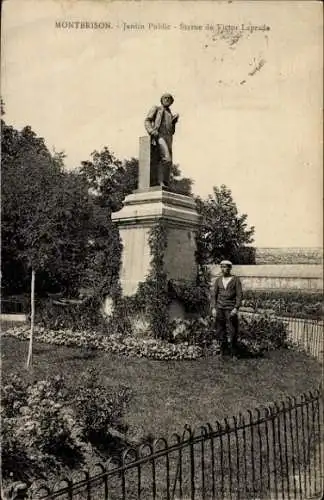 Ak Montbrison Loire, öffentlicher Garten, Statue von Victor Laprade