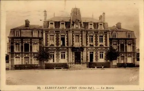 Ak Saint Aubin les Elbeuf Seine Maritime, Das Rathaus