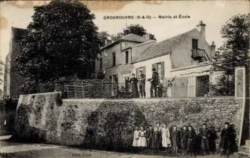 Ak Grosrouvre Yvelines, Rathaus und Schule