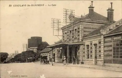 Ak Conflans Sainte Honorine Yvelines, La Gare